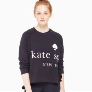 Kate Spade Navy Logo Ruffle Sweatshirt
